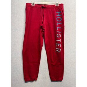 Hollister Red Jogger Pants Size M With Drawstring Waist
